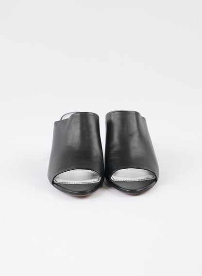 Givenchy Black Leather Triangle Mules