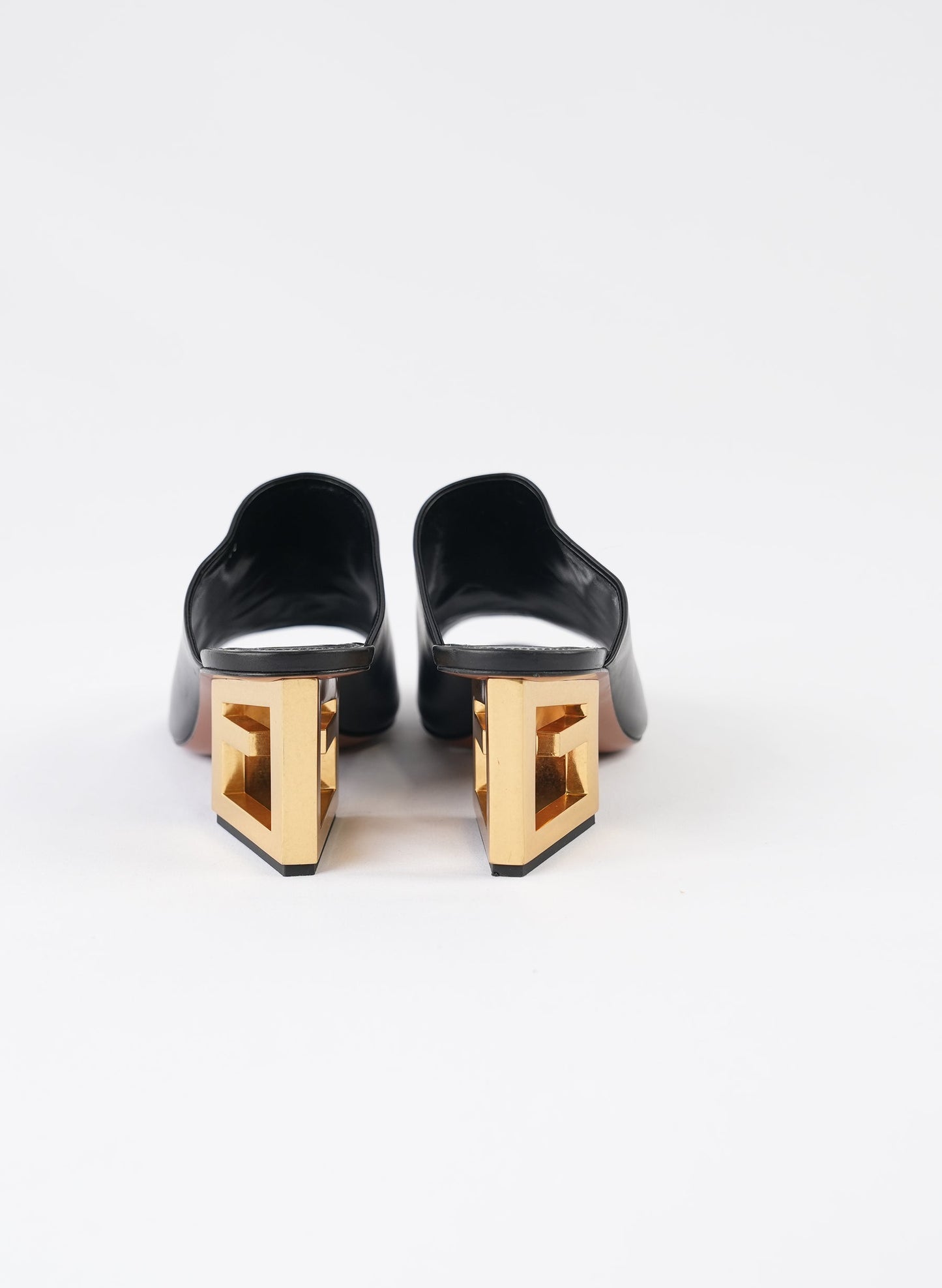 Givenchy Black Leather Triangle Mules