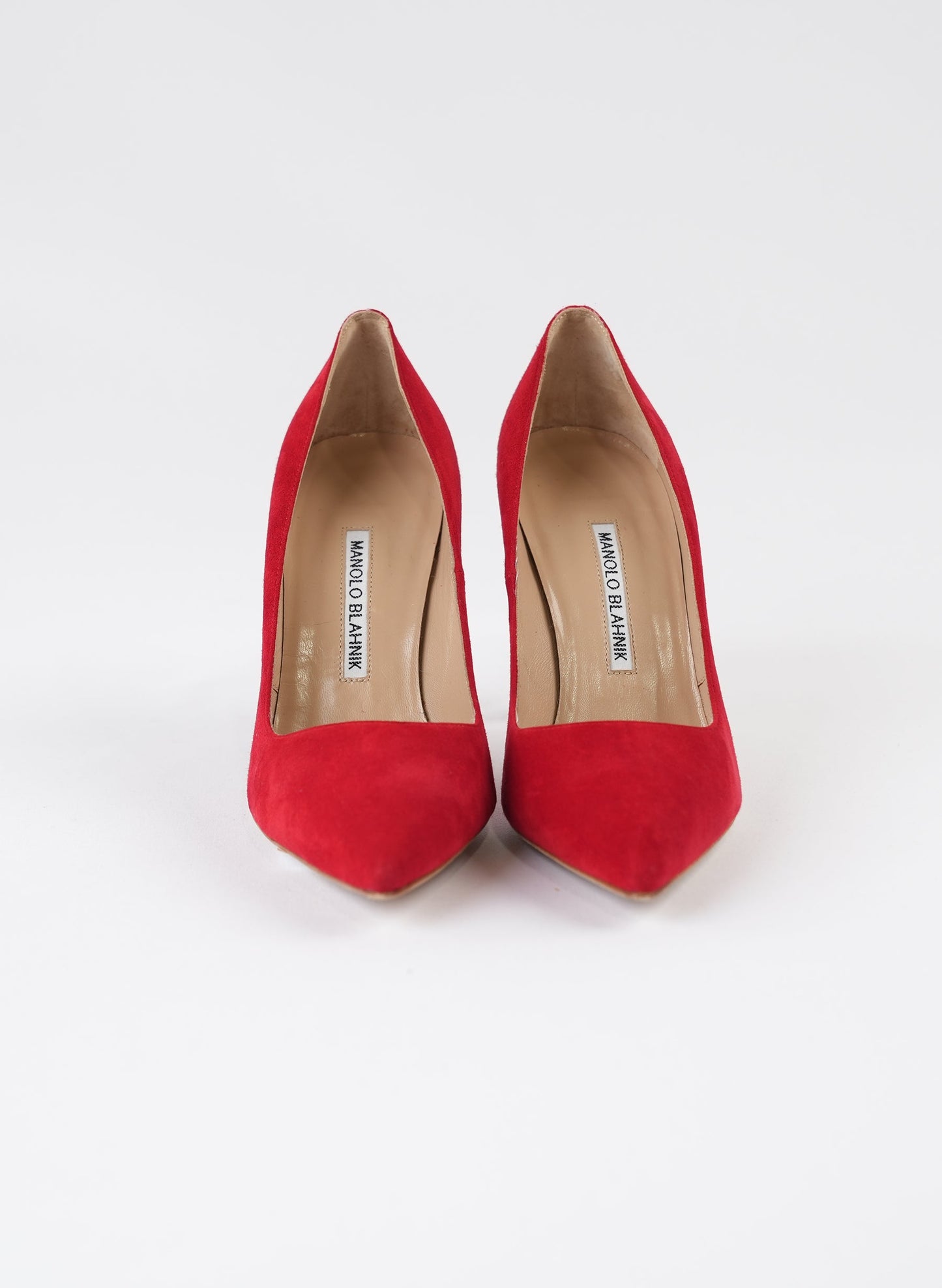 Manolo Blahnik Red Suede BB Pumps