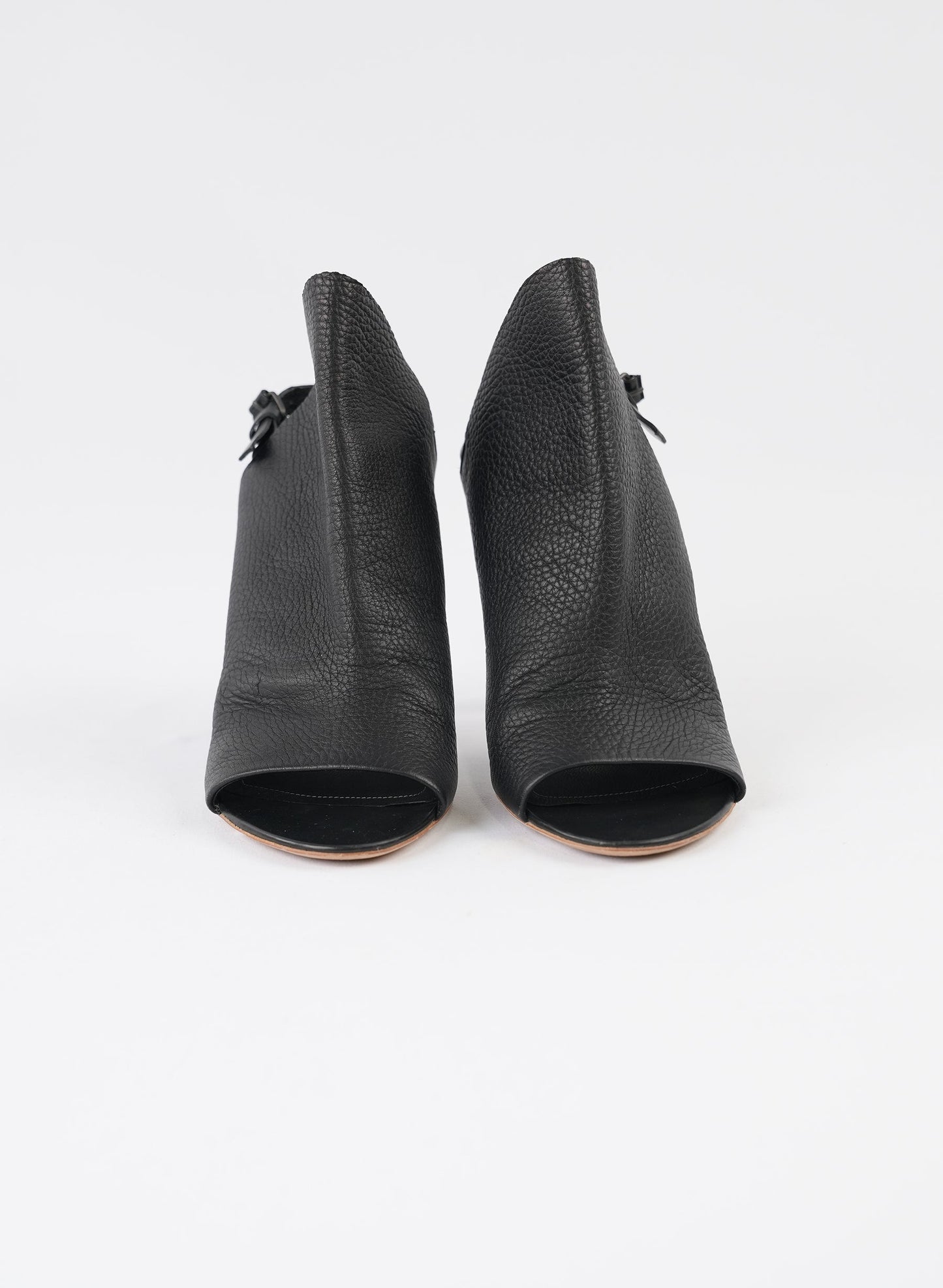 Balenciaga Black Leather Glove Slingback Sandals