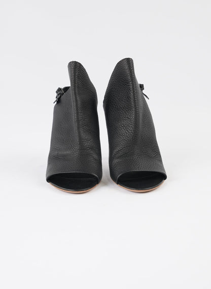 Balenciaga Black Leather Glove Slingback Sandals