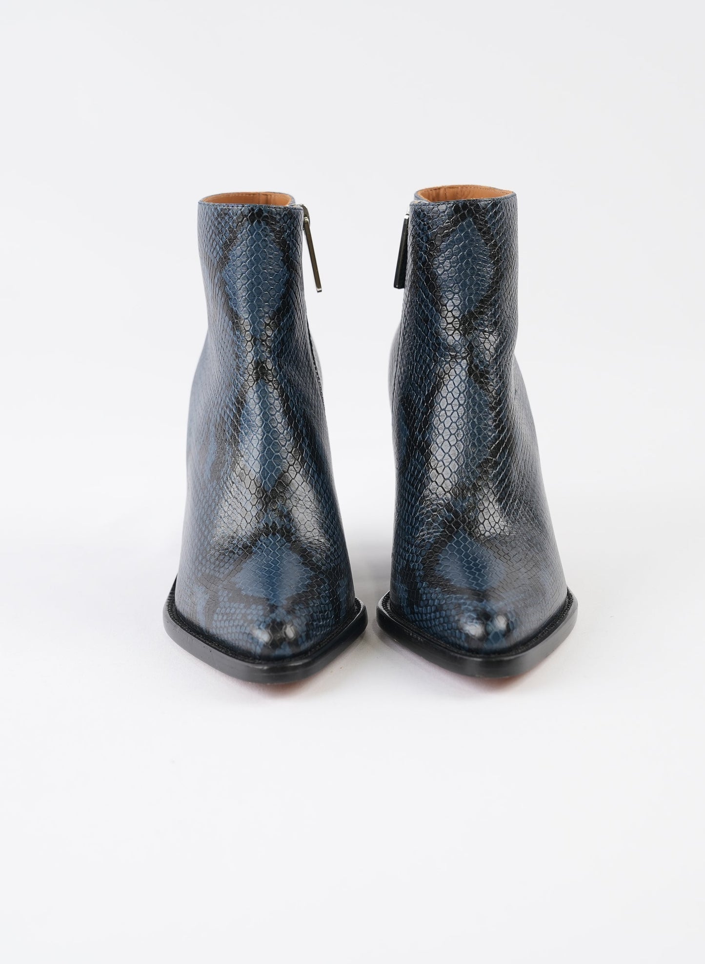 Chloe Blue Rylee Embossed Ankle Boots
