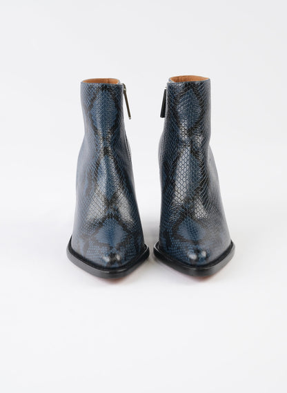 Chloe Blue Rylee Embossed Ankle Boots
