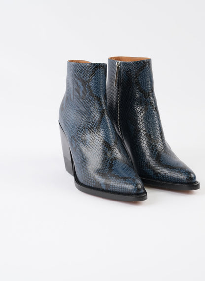 Chloe Blue Rylee Embossed Ankle Boots