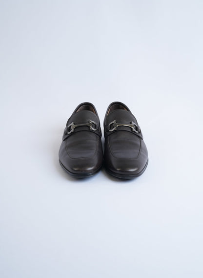 Salvatore Ferragamo Hickory Pebble Leather Loafers