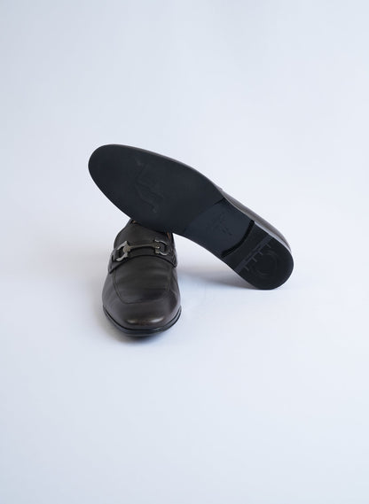 Salvatore Ferragamo Hickory Pebble Leather Loafers