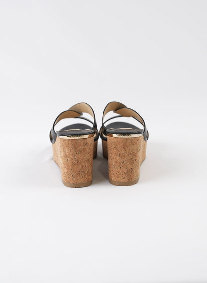 Jimmy Choo Atia Leather Wedge Sandals