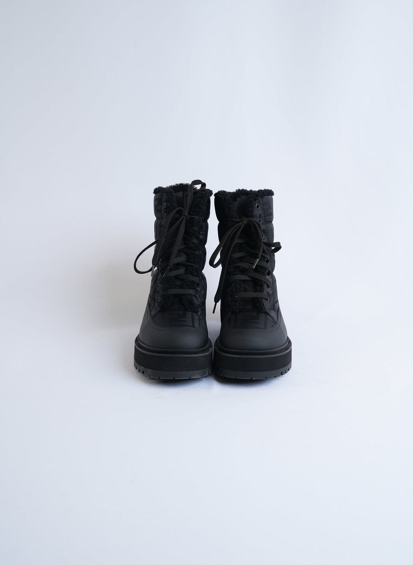 Fendi Black Leather Biker Boots