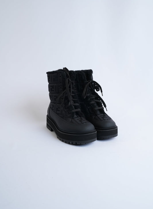 Fendi Black Leather Biker Boots