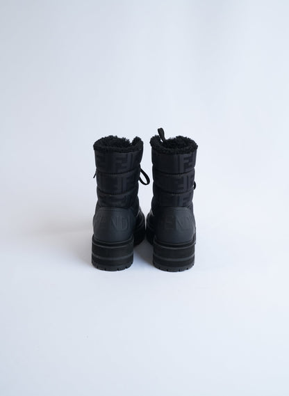 Fendi Black Leather Biker Boots
