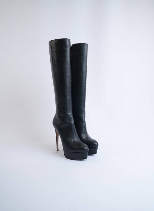 Casadei Black Leather Boots