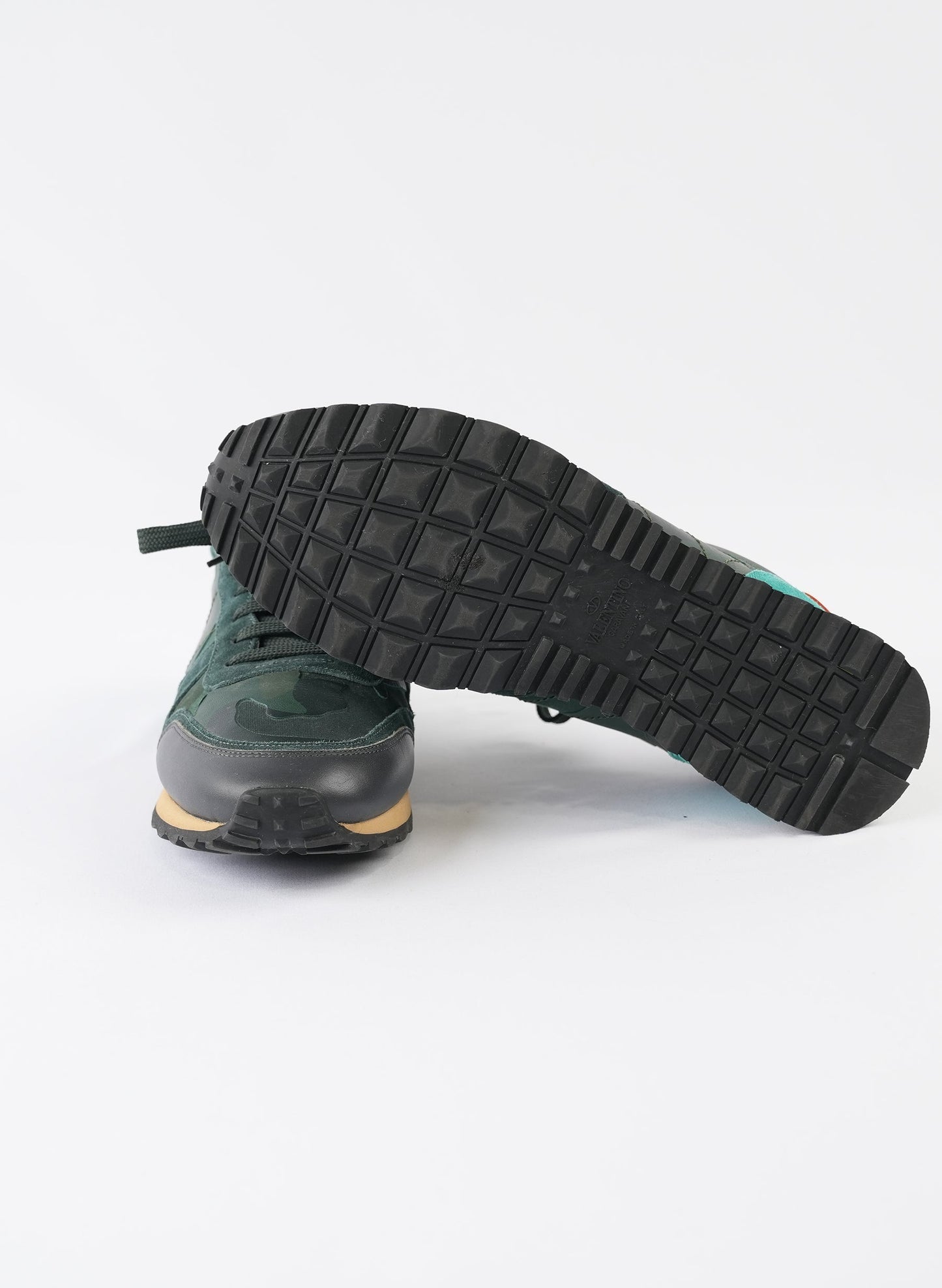 Valentino Garavani Nappa Suede Camouflage Rockrunner Sneakers