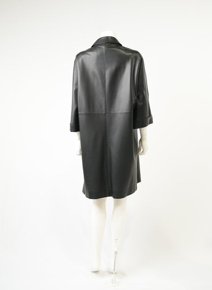Prada Mid Sleeve Black Leather Jacket