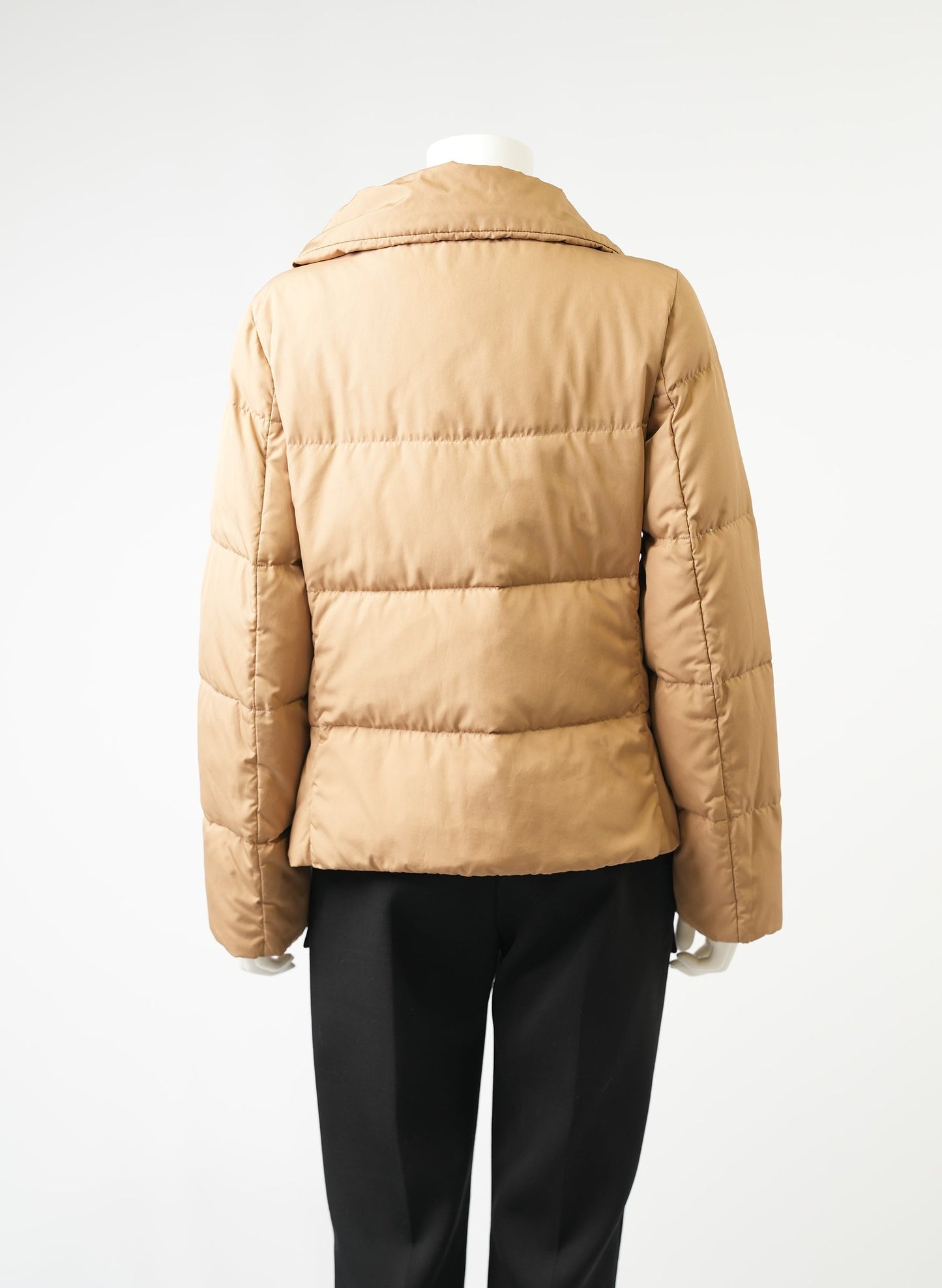 Max Mara Brown Shawl Collar Puffer Jacket