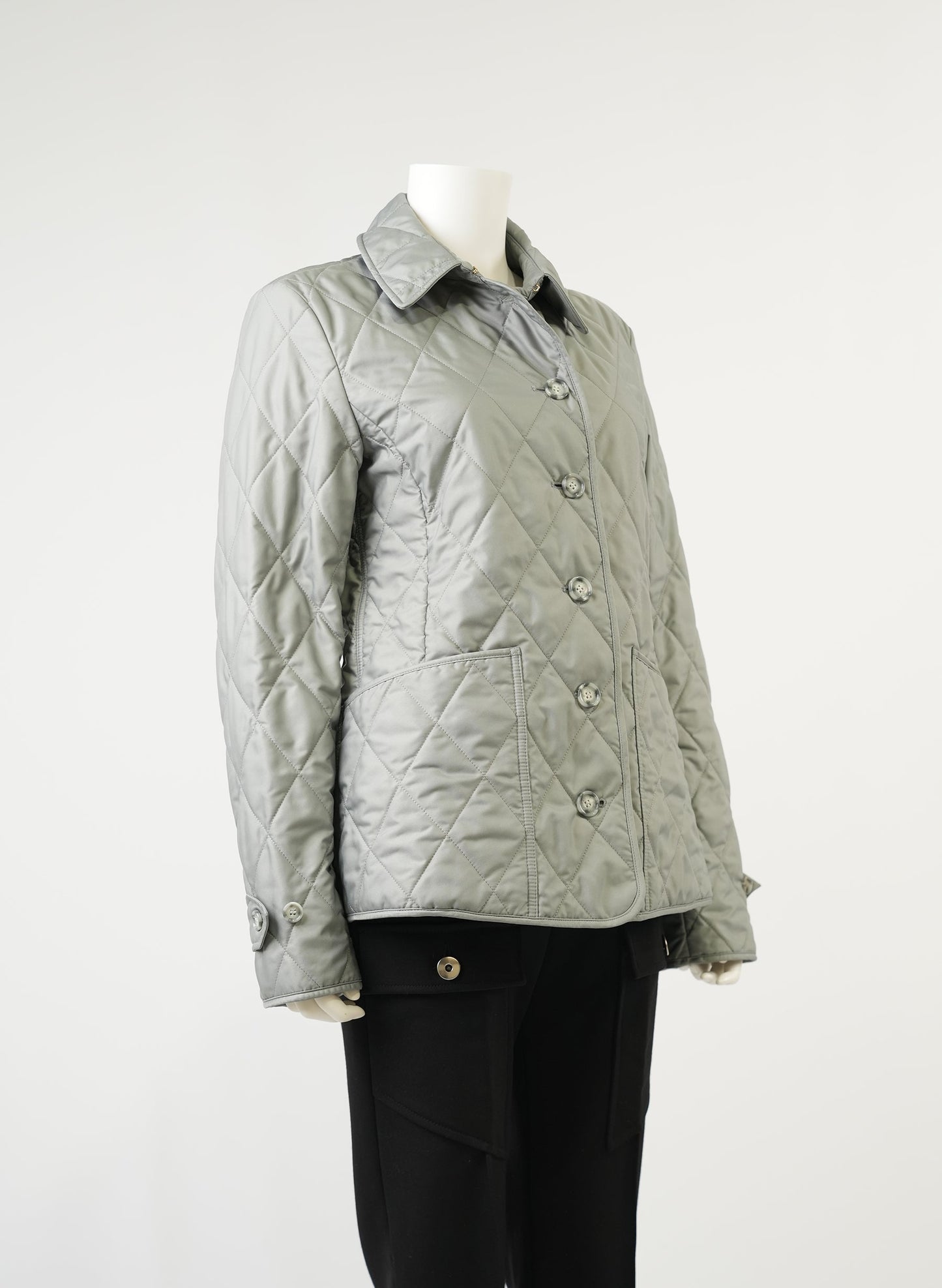 Burberry Grey Diamond Quilted Thermoregulated Jacket