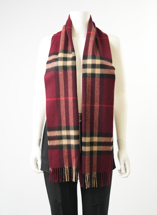 Burberry Cashmere Plaid Print Scarf