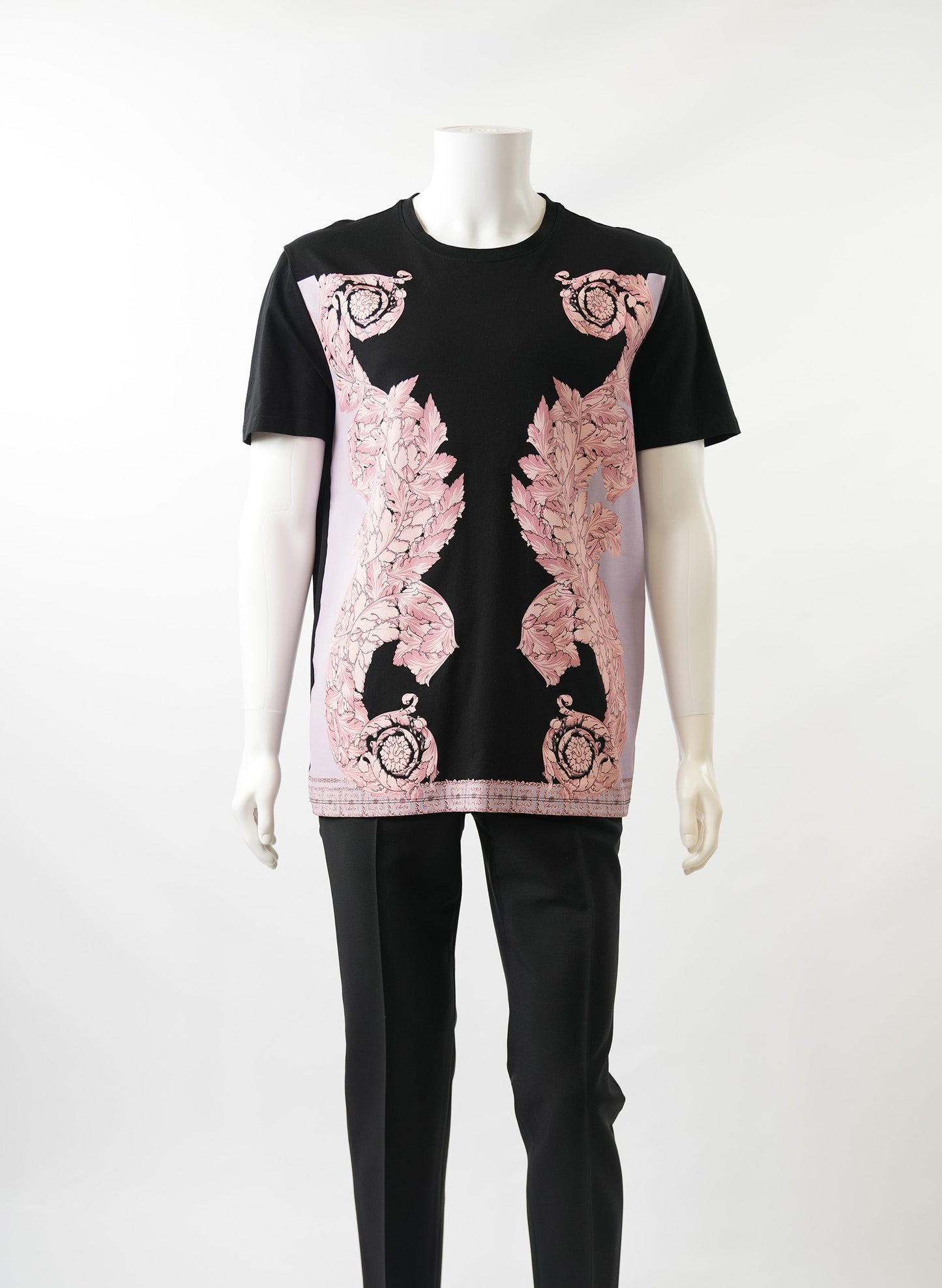 Versace Pink Baroque Print T-Shirt