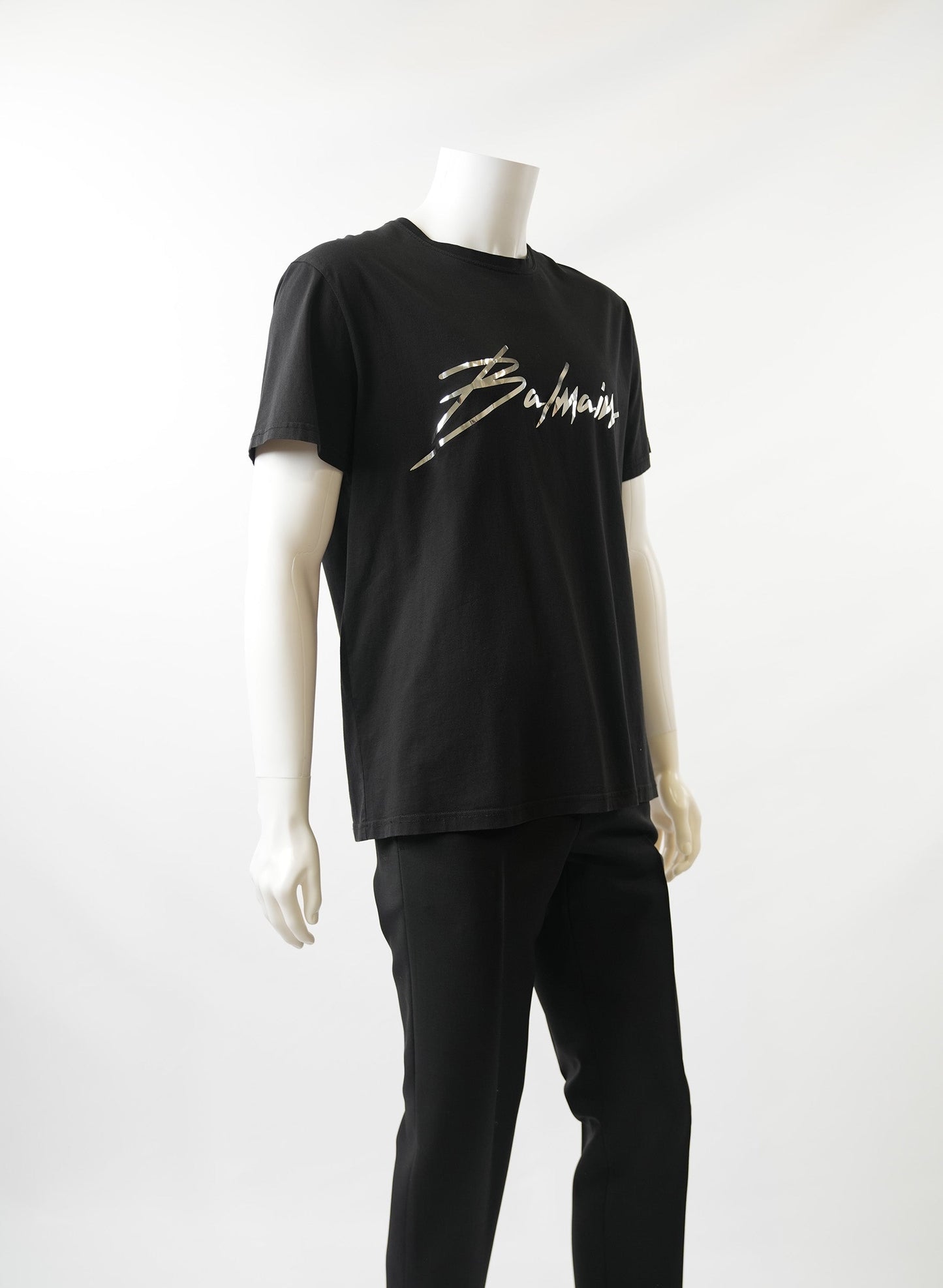 Balmain Black Signature Printed Logo T-Shirt
