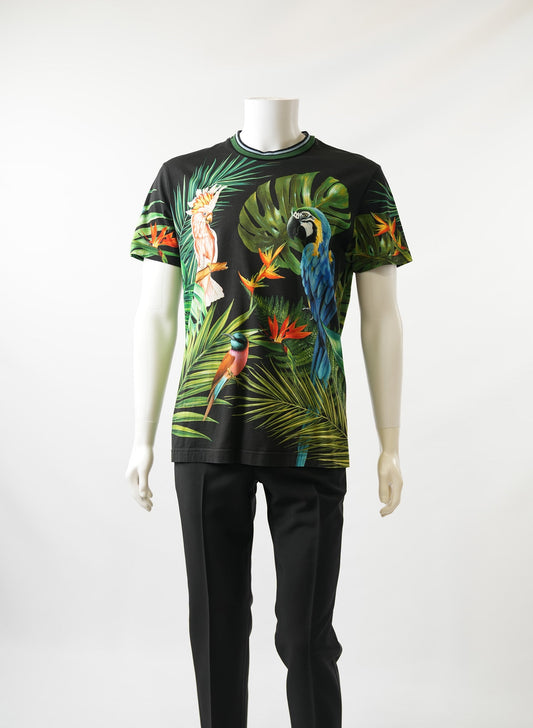 Dolce and Gabbana Slim-Fit Contrast Trimmed Printed T-Shirt