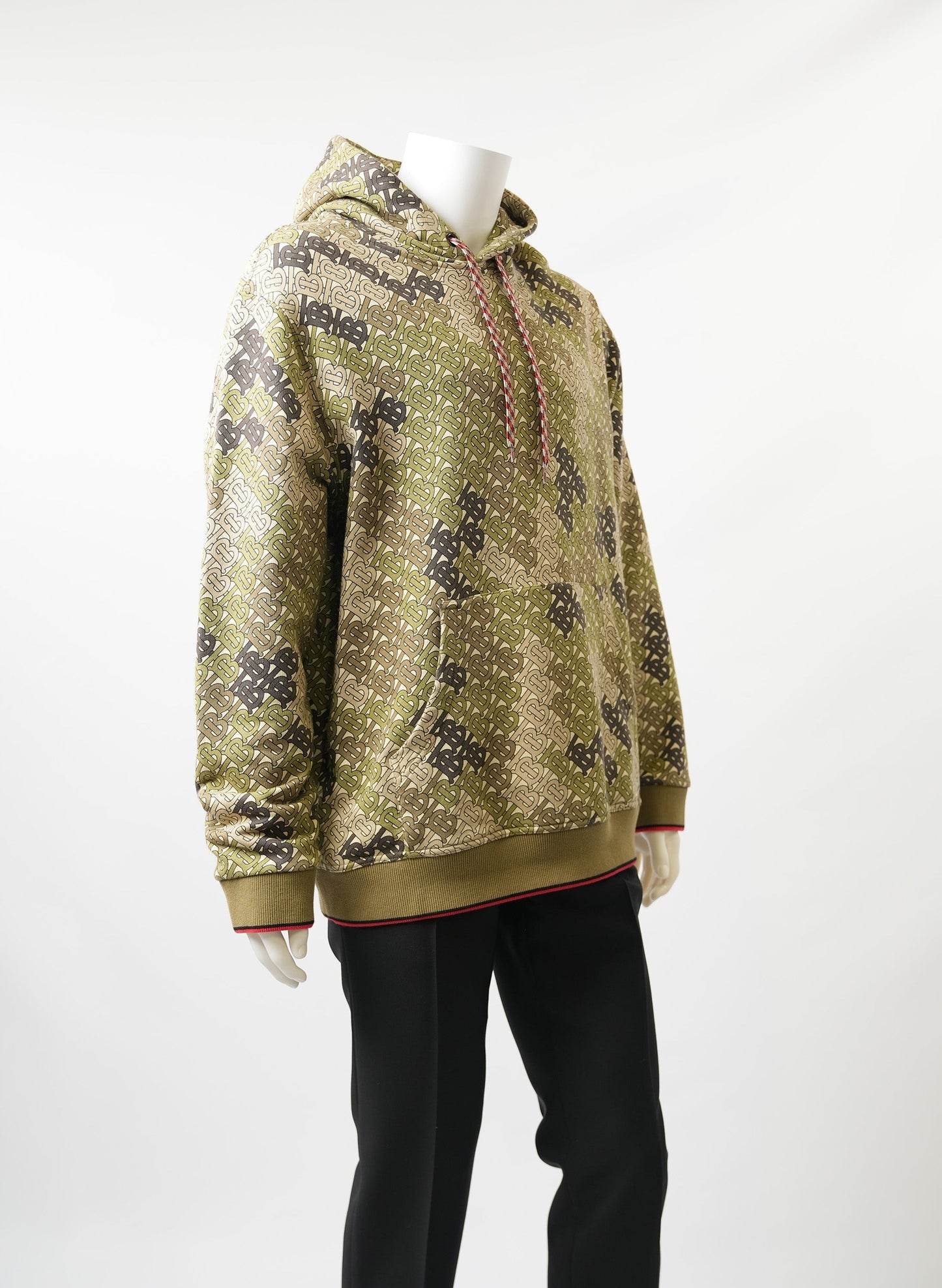 Burberry Green Camouflage Monogram Printed Hoodie
