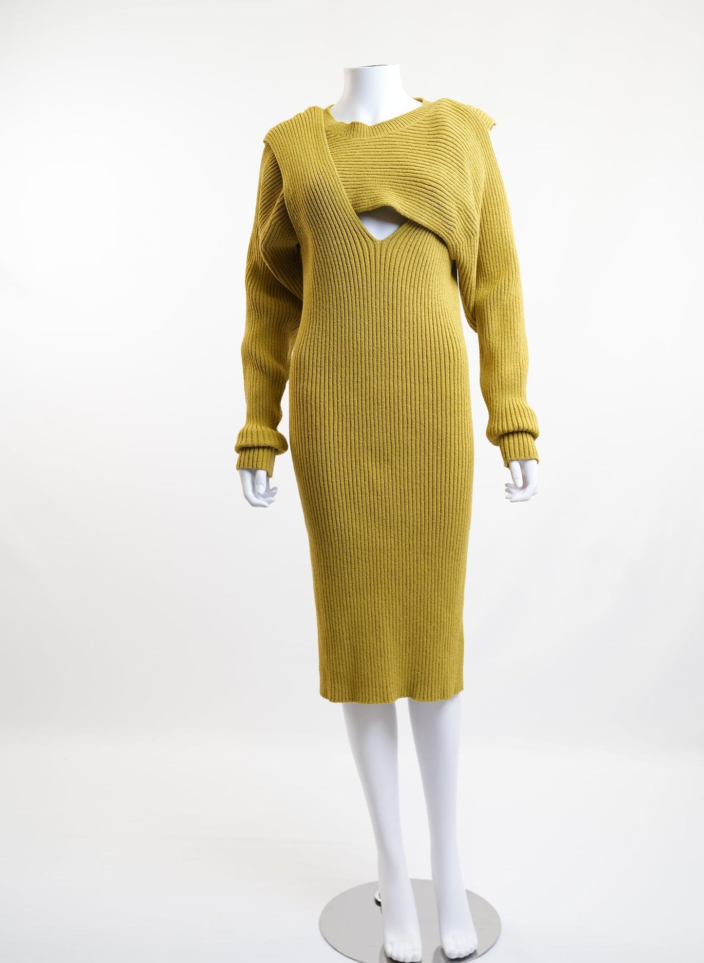 Bottega Cutout Ribbed Knit Dress