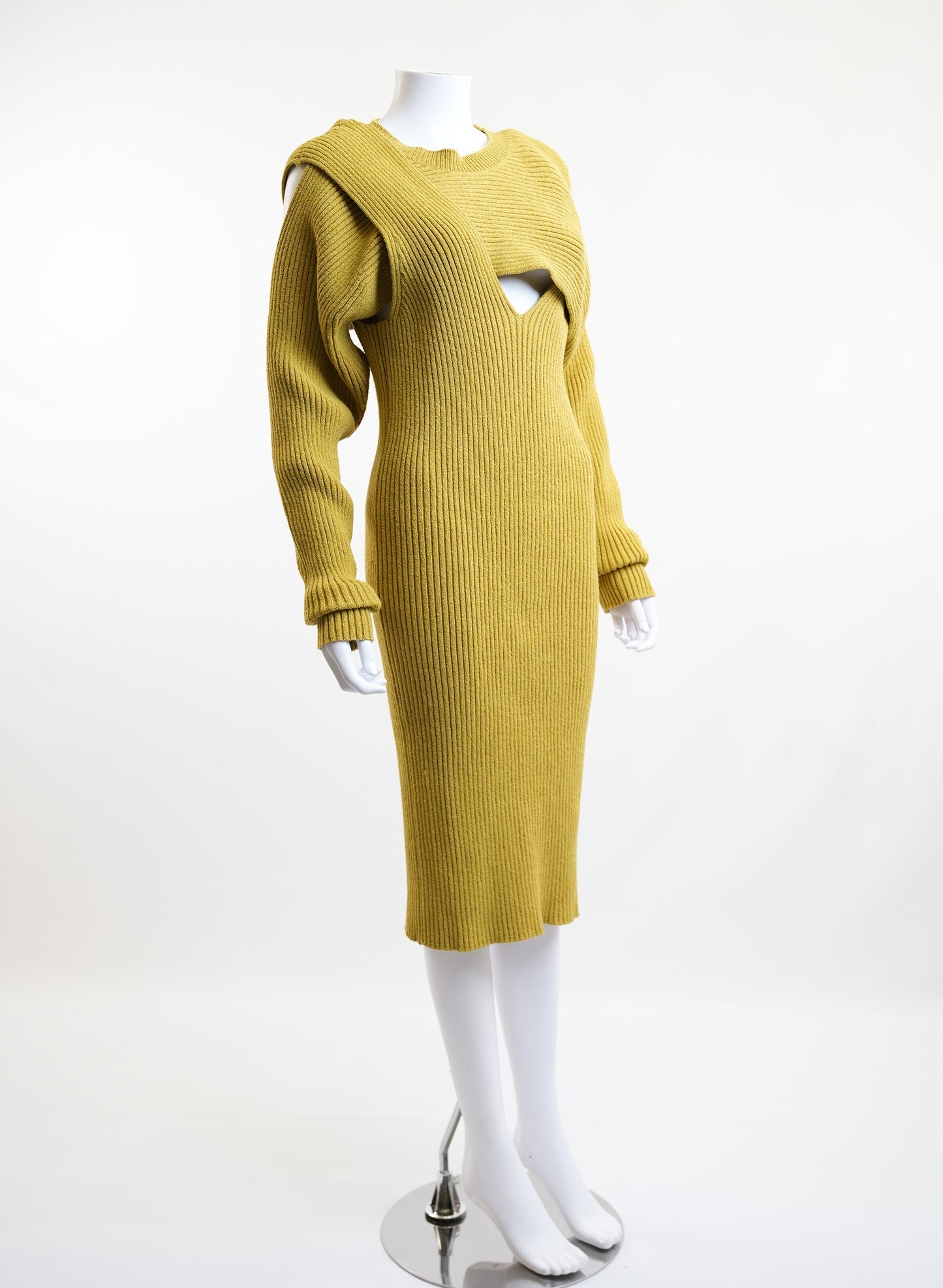 Bottega Cutout Ribbed Knit Dress