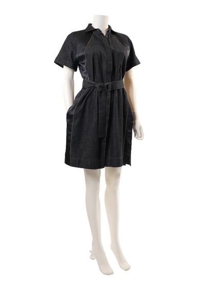 Brunello Cucinelli Monili Bead-Embellished Denim Shirt Dress