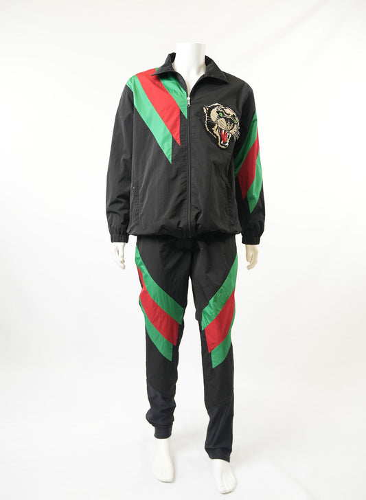 Gucci Black Web Stripe Printed Synthetic 2 Pc Set