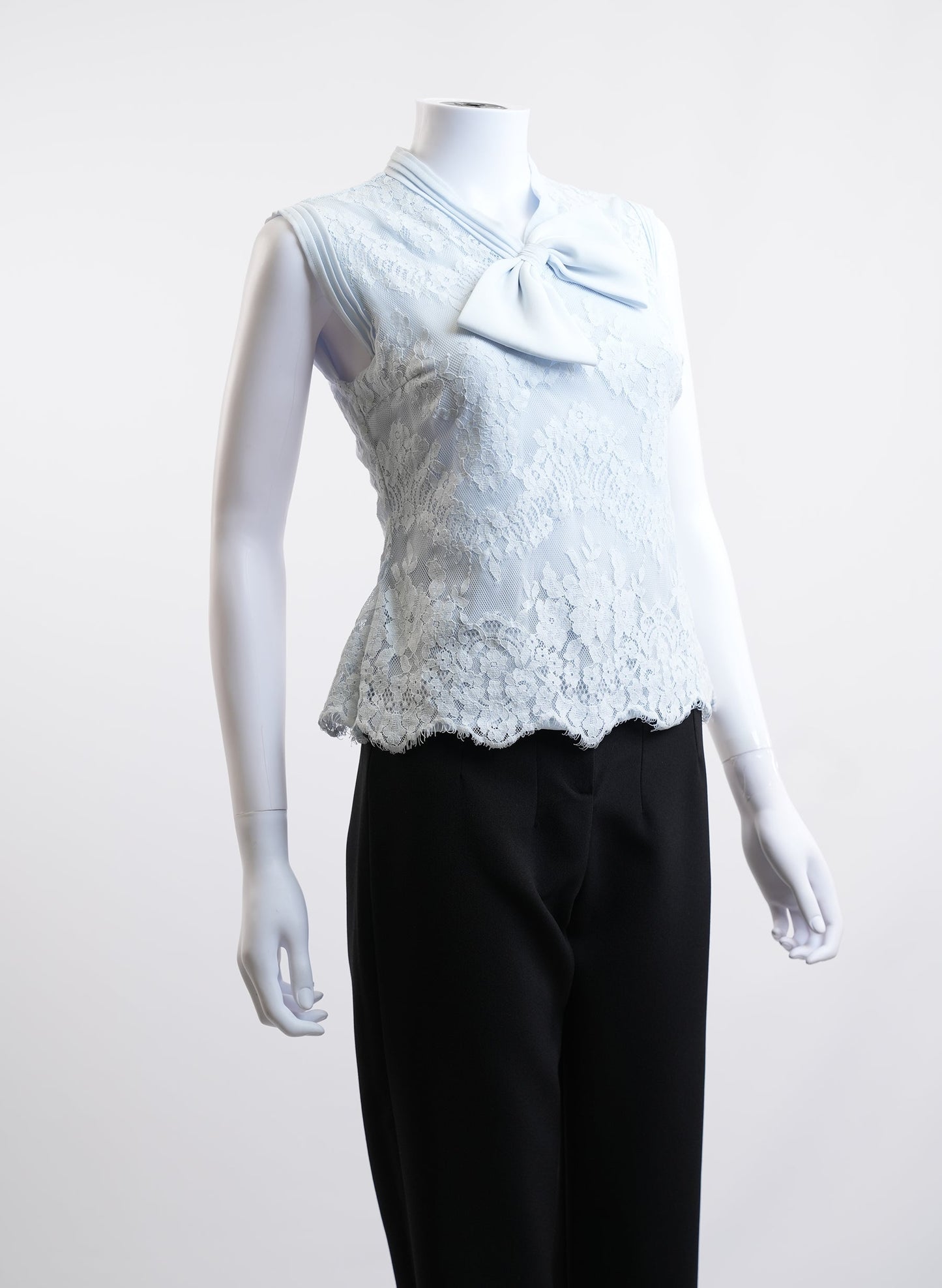 Edward Achour Bow Detail Lace Top