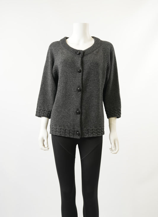 Prada Grey Cardigan Sweater