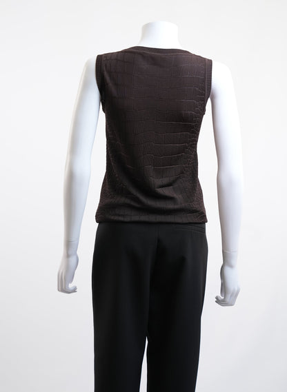 Gucci Brown Sleeveless Top