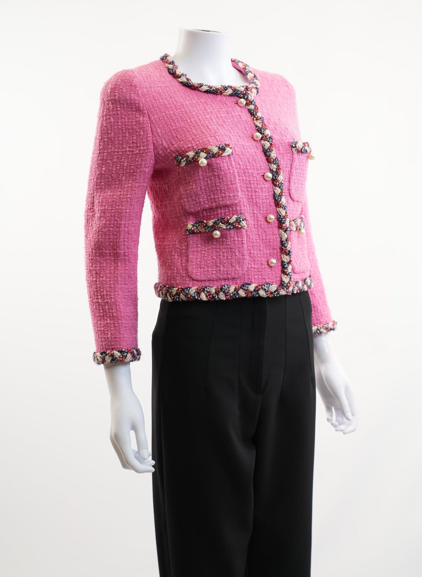 Edward Achour Contrast Trim Tweed Jacket