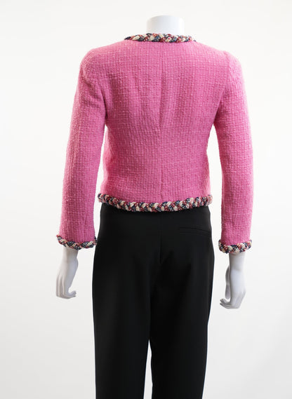 Edward Achour Contrast Trim Tweed Jacket