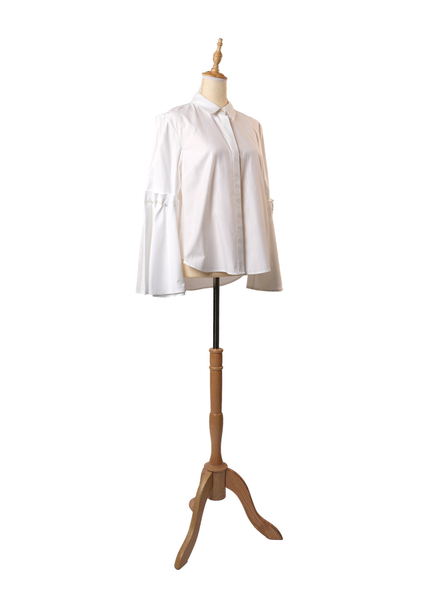 Jonathan Simkhai Jordy Pleated-Sleeve Poplin Shirt