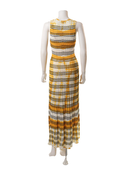 Sandro Sandro Julie Striped Pointelle Knit Midi Dress