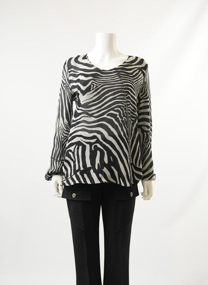 Tom Ford Via Laveggio Black and White Blouse