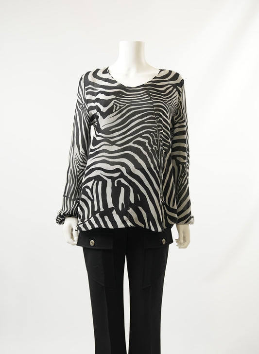 Tom Ford Via Laveggio Black and White Blouse