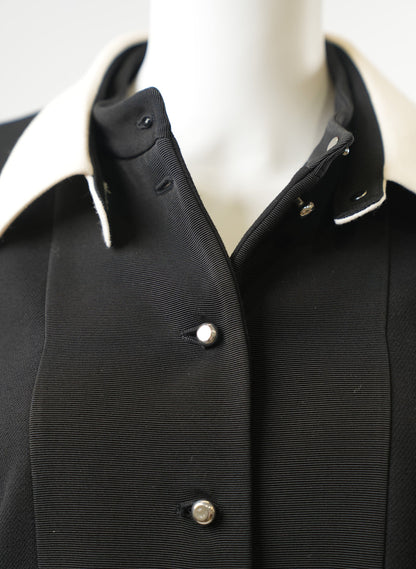Prada Contarsting Collar Black Coat