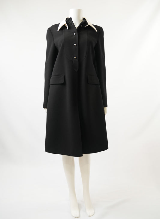 Prada Contarsting Collar Black Coat