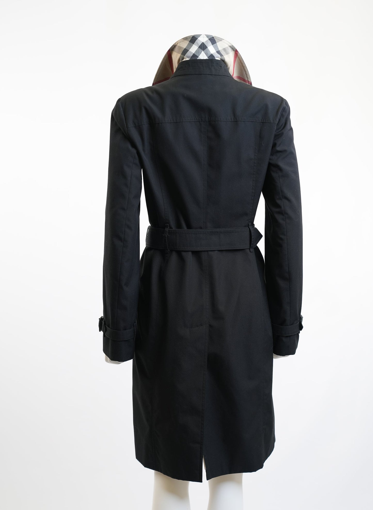 Burberry Black Knee Length Trench Coat