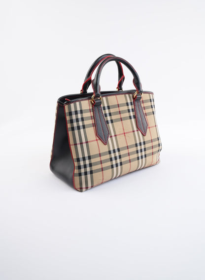 Burberry Ballington Horse Check Tote Bag