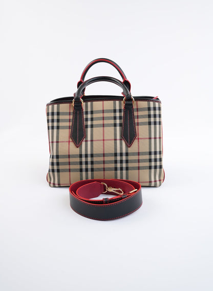 Burberry Ballington Horse Check Tote Bag