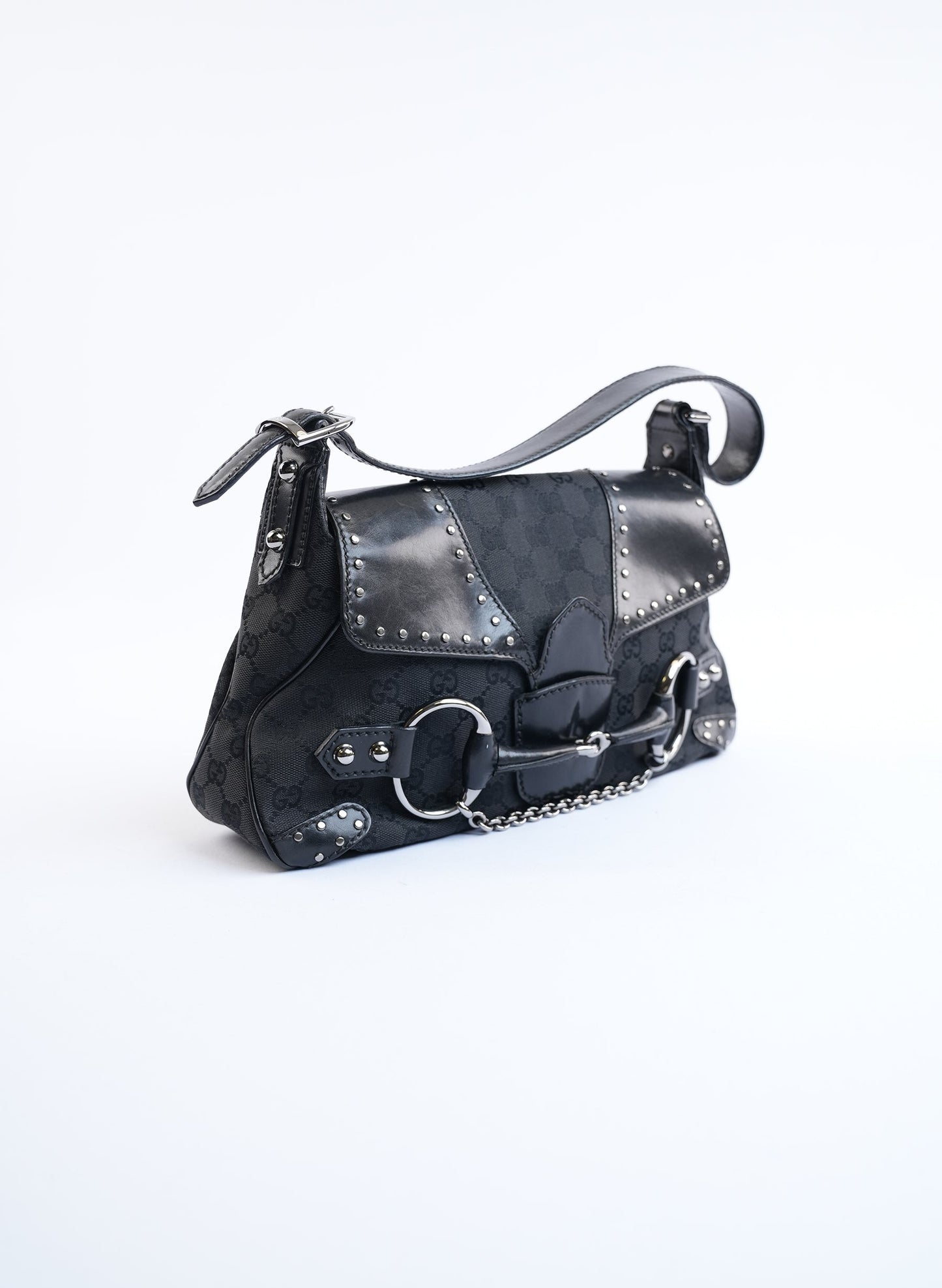 Gucci Black Monogram Shoulder Bag