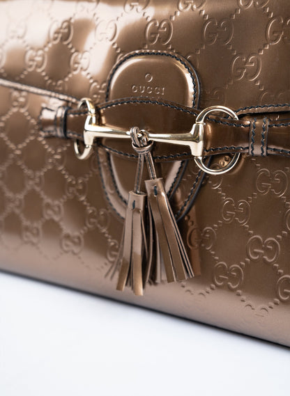 Gucci Guccissima Patent Leather Emily Chain Shoulder Bag