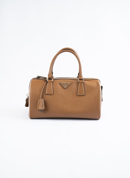 Prada Lux Convertible Boston Saffiano Leather Handlebag