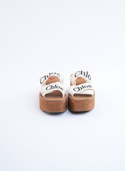 Chloe Woody Canvas Wedge