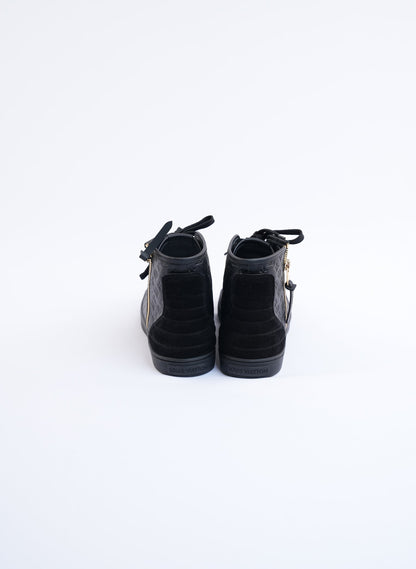 Louis Vuitton Black Monogram Empreinte Leather High Top Sneakers