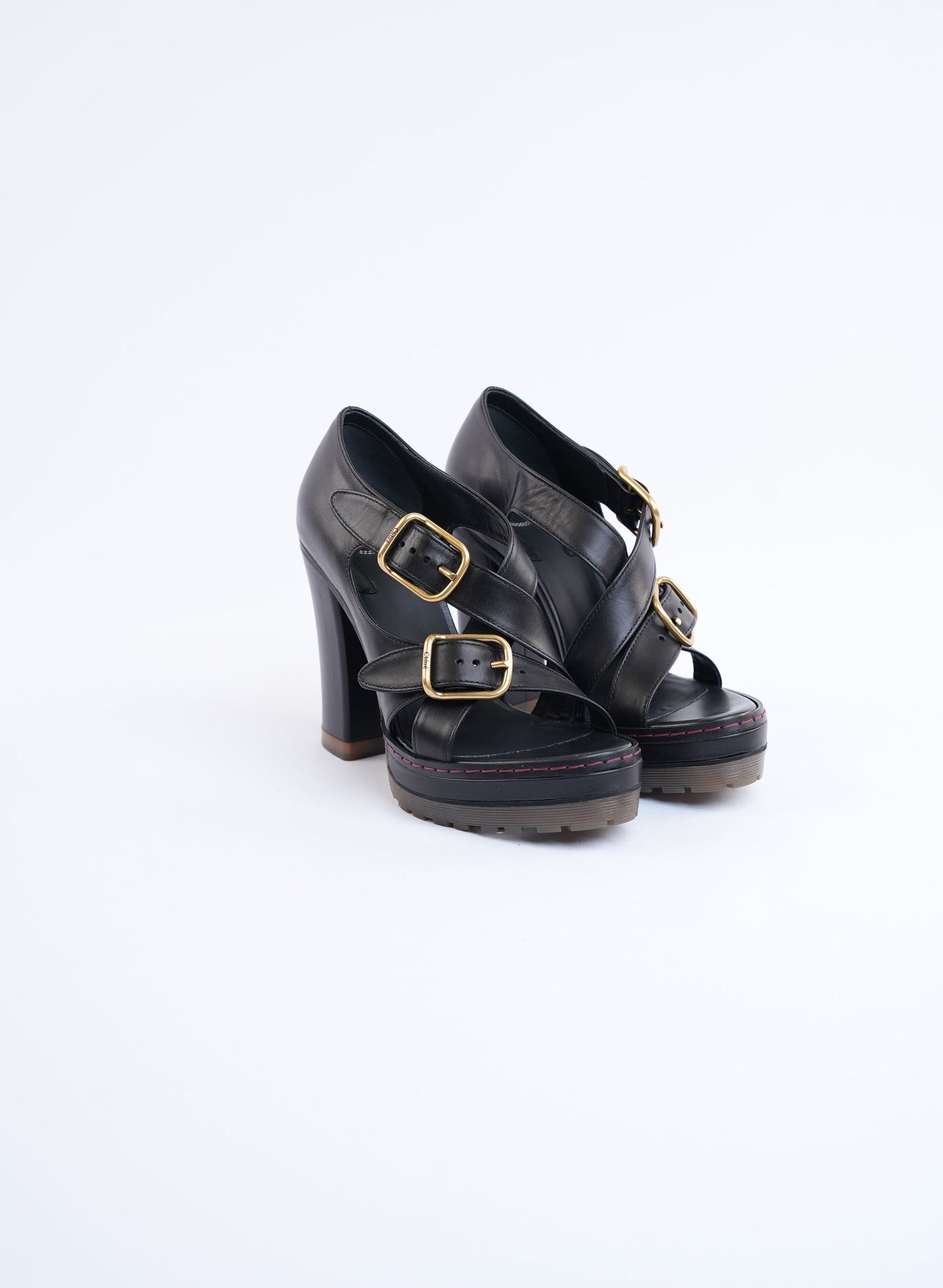 Chloe Platform Leather Sandals
