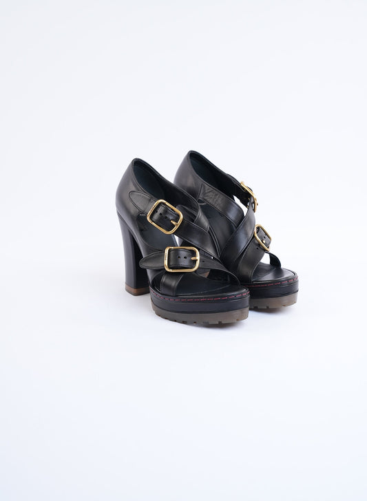 Chloe Platform Leather Sandals