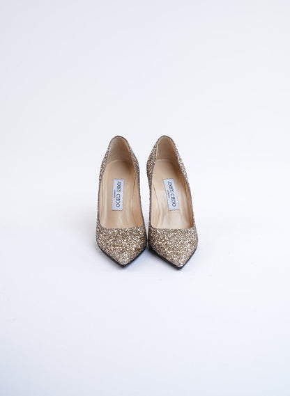Jimmy Choo Champagne Glitter Pumps